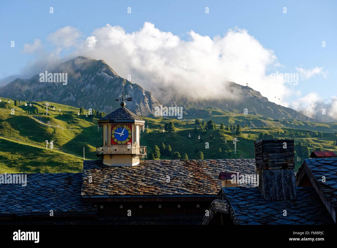 Francia, Savoie, Massif de la Vanoise, Belle Plagne station Foto Stock