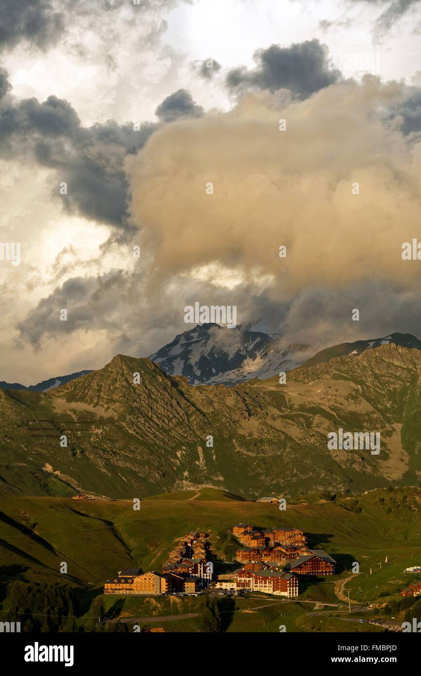 Francia, Savoie, Massif de la Vanoise, Belle Plagne station Foto Stock