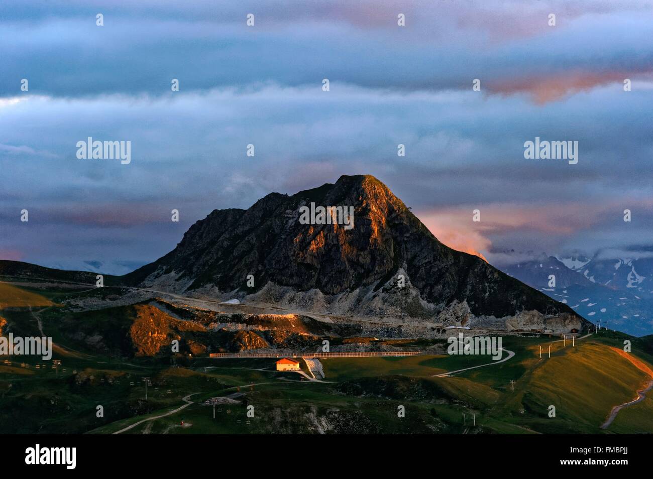 Francia, Savoie, Massif de la Vanoise, Belle Plagne station Foto Stock