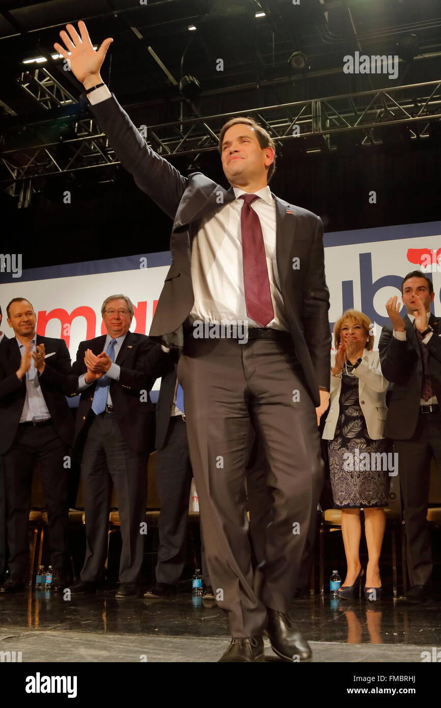 Marco Rubio detiene Campaign Rally presso la stazione del Texas, Dallas sala da ballo, North Las Vegas NV. Foto Stock