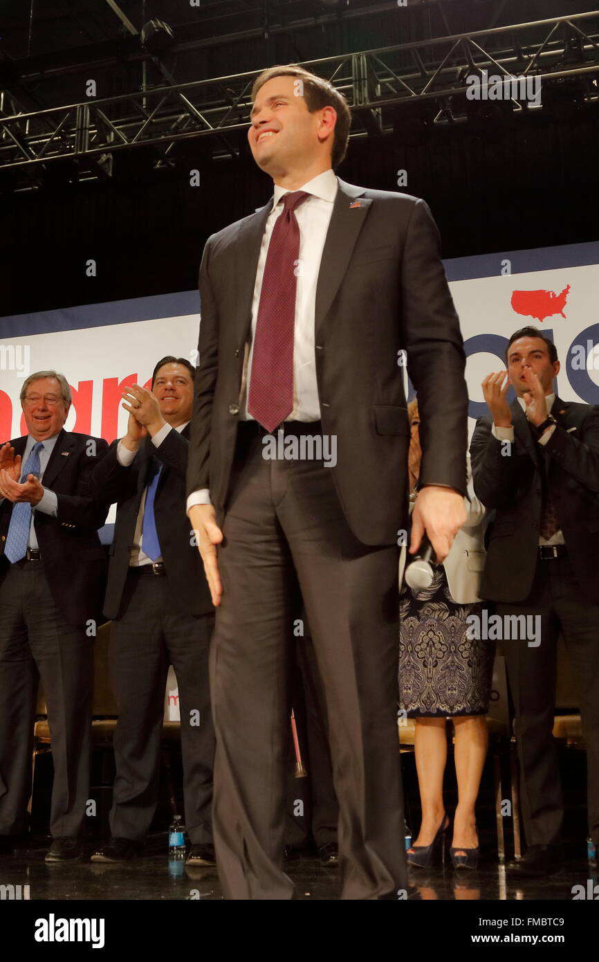 Marco Rubio detiene Campaign Rally presso la stazione del Texas, Dallas sala da ballo, North Las Vegas NV. Foto Stock