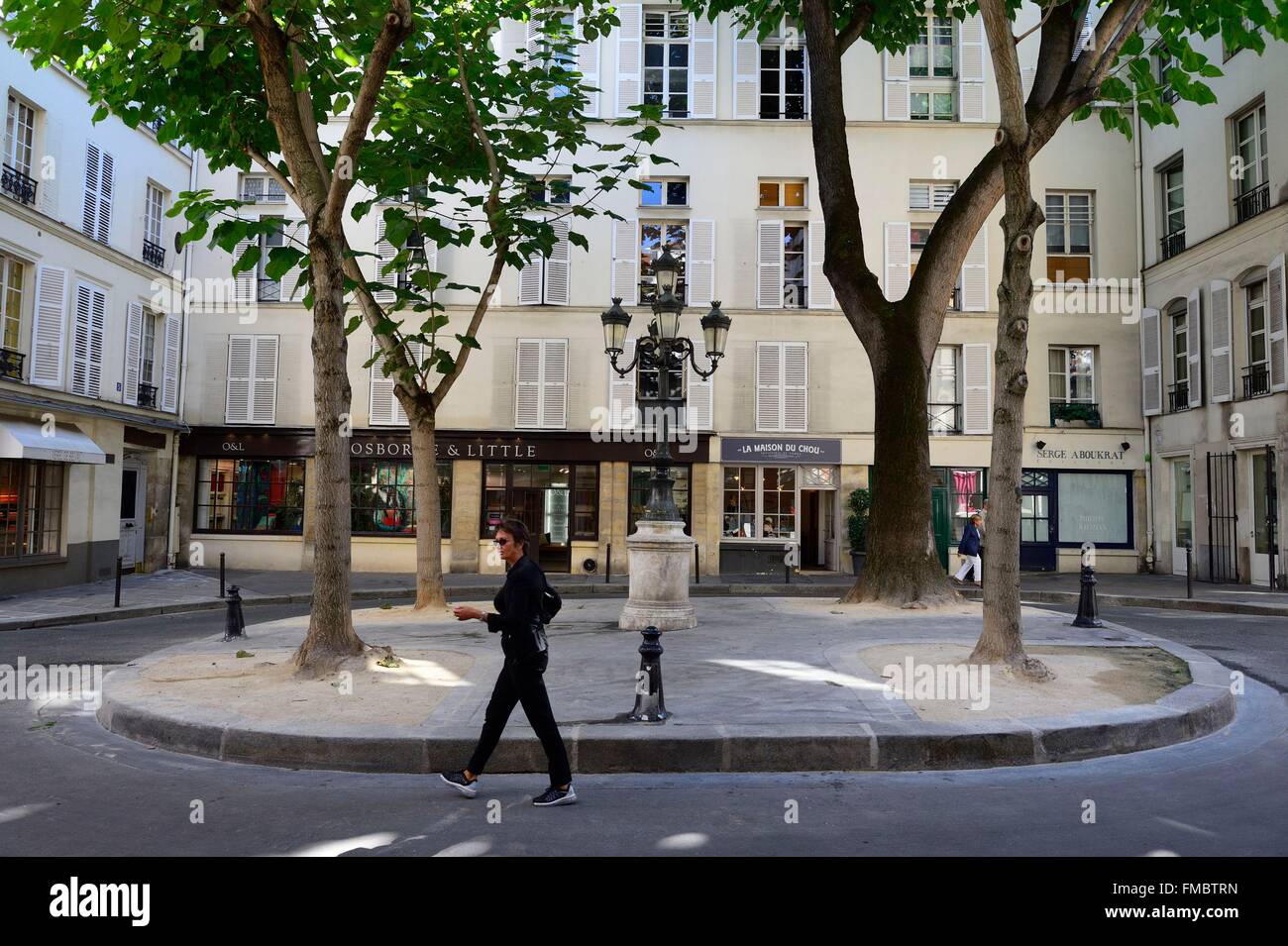 Francia, Parigi Saint Germain des Pres district, Furstemberg square Foto Stock