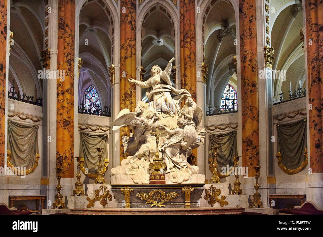 Francia, Eure et Loir, Chartres, la cattedrale di Notre Dame di Chartres elencati come Wolrd Patrimonio dell'UNESCO, l'altare di Charles Antoine Foto Stock