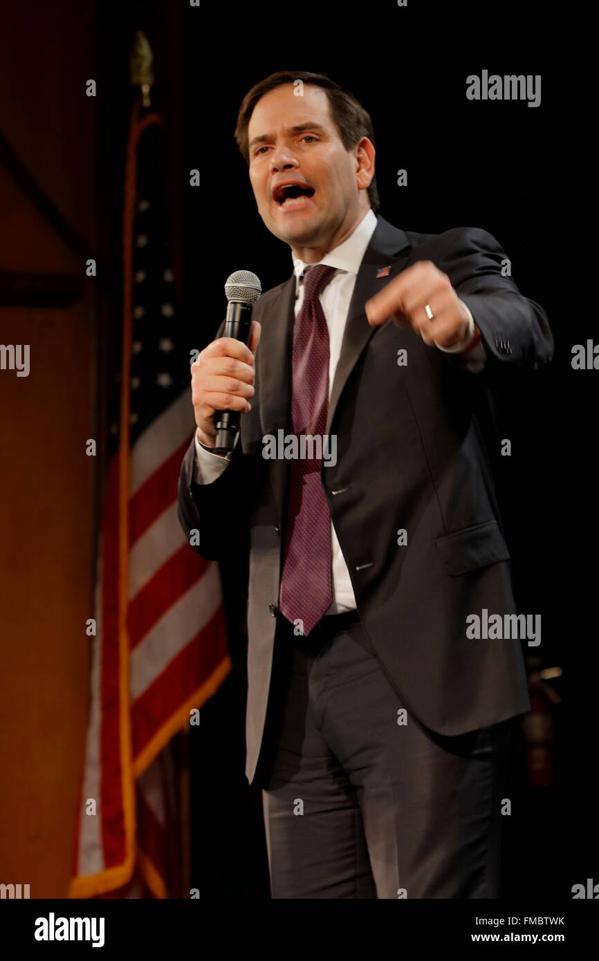 Marco Rubio detiene Campaign Rally presso la stazione del Texas, Dallas sala da ballo, North Las Vegas NV. Foto Stock