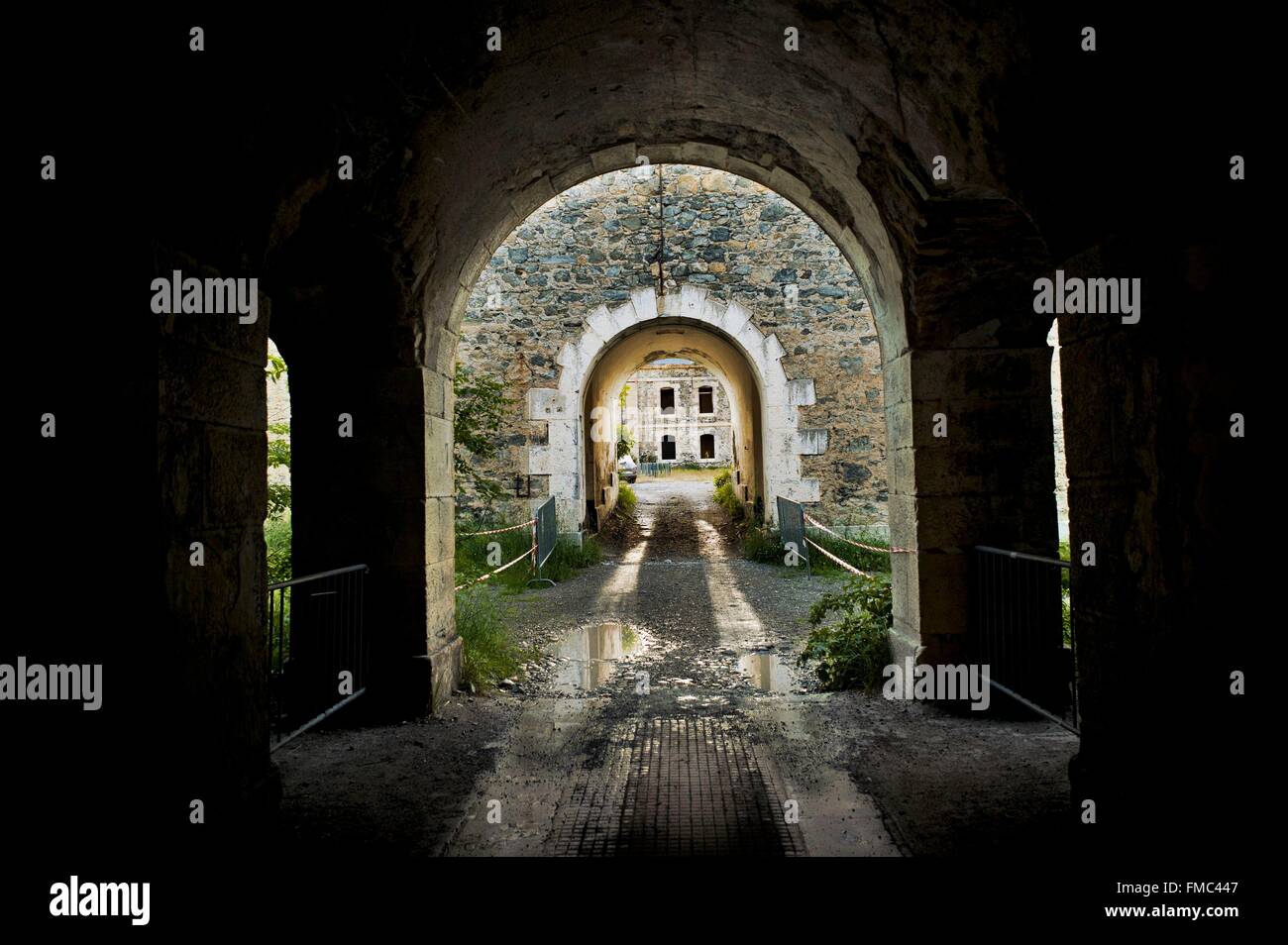 Francia, Hautes Alpes, Briancon, Vauban città, elencato come patrimonio mondiale dall'UNESCO, la fortezza di Trois Têtes Foto Stock