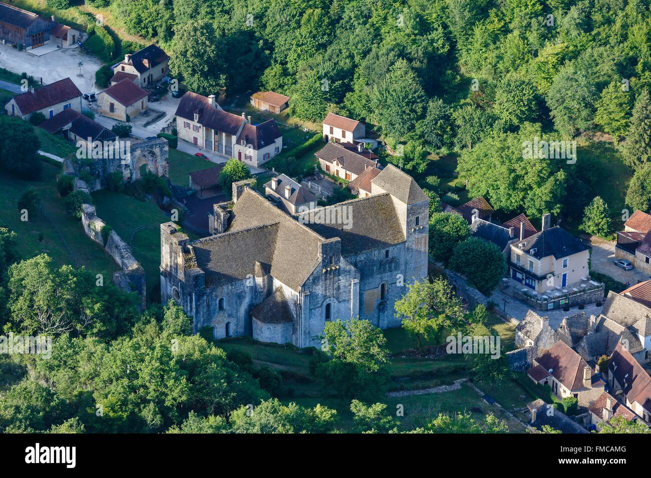 Francia, Dordogne, Saint Amand de Coly, etichettati Les Plus Beaux Villages de France (i più bei villaggi di Francia), il Foto Stock