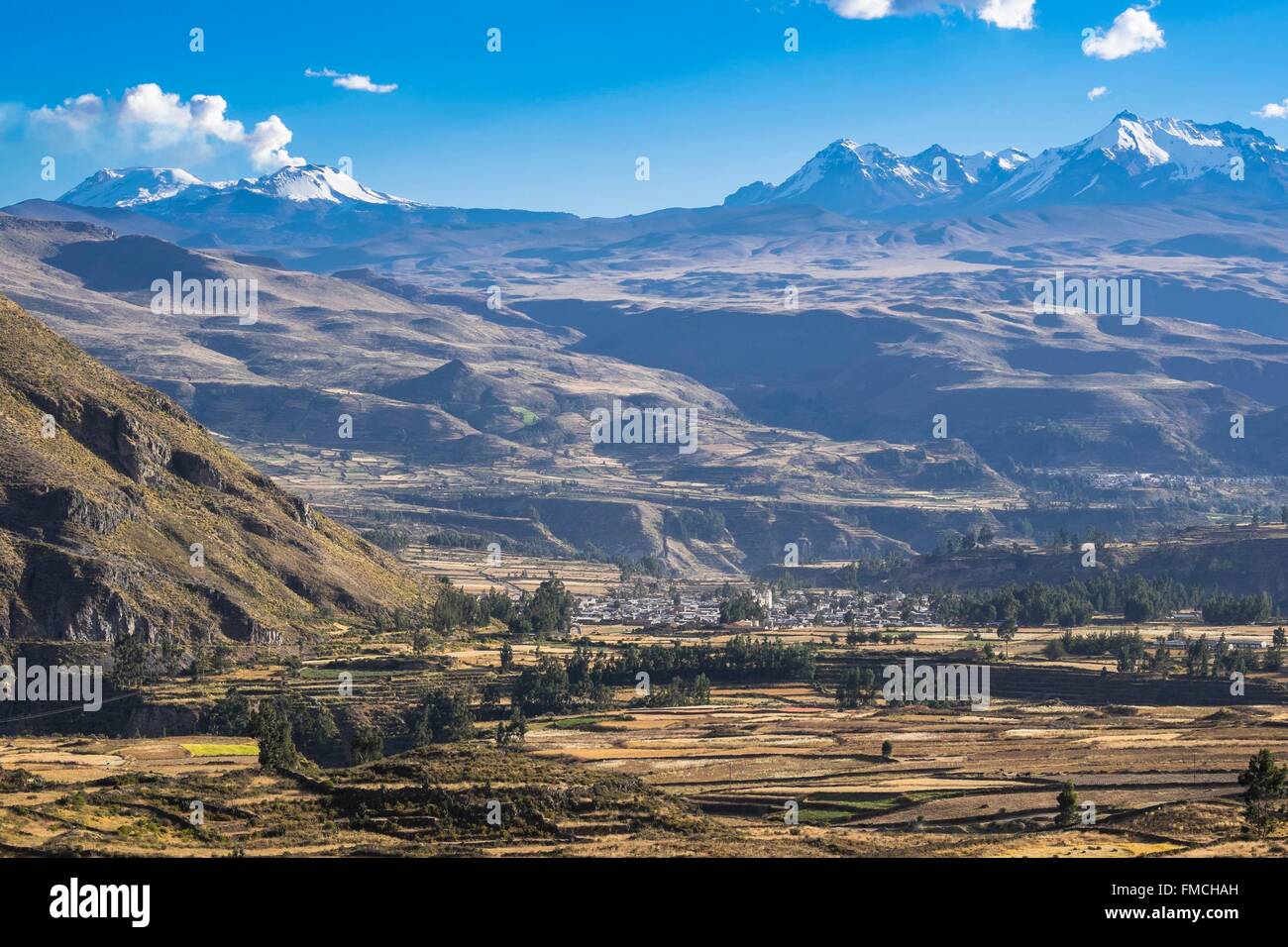 Il Perù, Provincia di Arequipa, Colca Valley vicino a Chivay village (alt : 3640m) Foto Stock