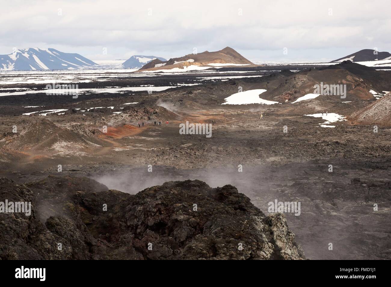 L'Islanda, Nord, vulcano Krafla, area leirhnjukur Foto Stock