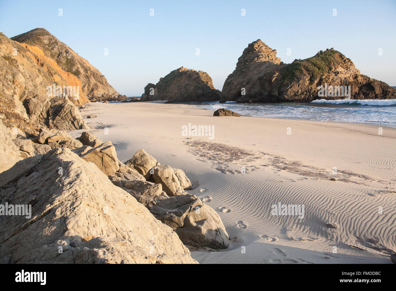 Pfeiffer Beach. Dalla superstrada nazionale 1,Pacific Coast Highway,PCH, California, U.S.A.,Stati Uniti d'America, Foto Stock