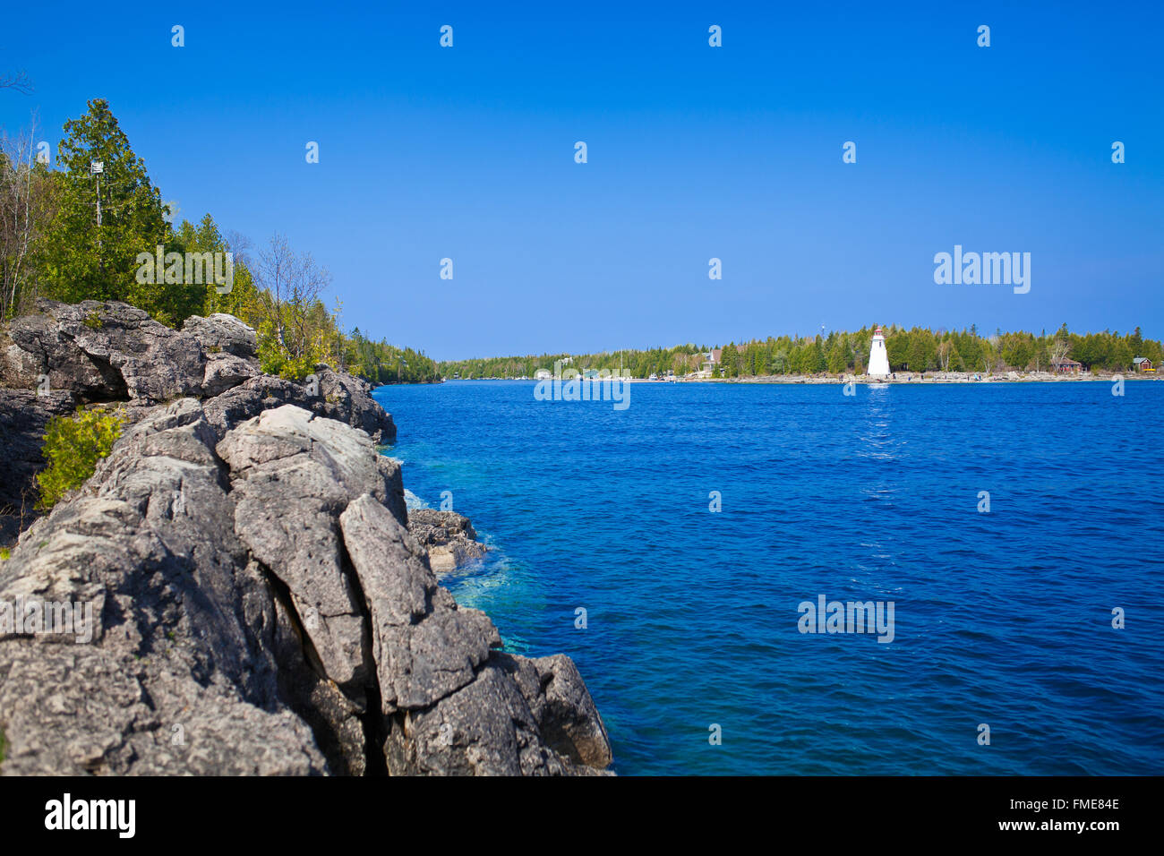 Bruce Peninsula National Park e il Lago Huron Foto Stock