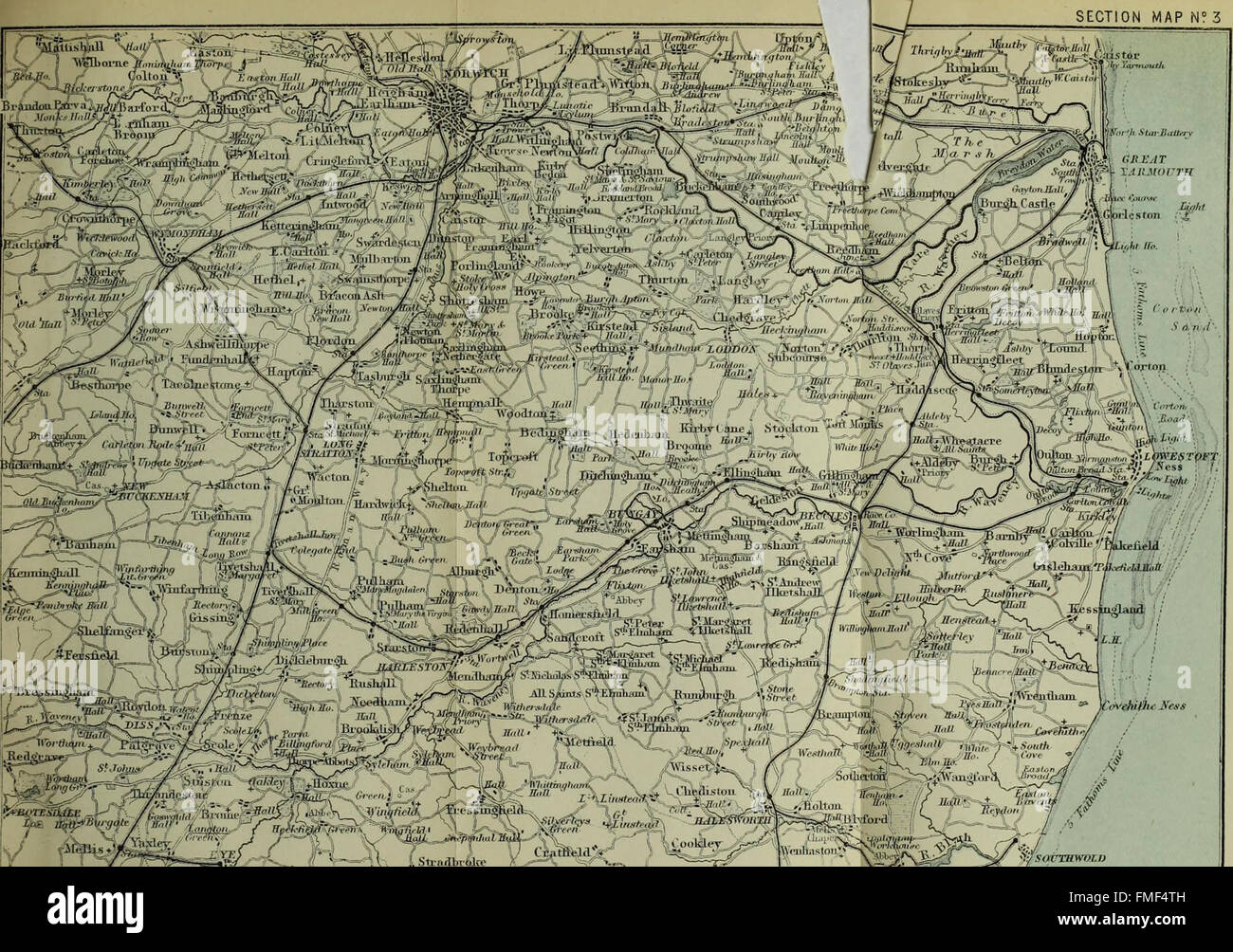 "The Eastern Counties" (1886) offre una guida descrittiva alle regioni ad est di Londra, evidenziando le città chiave, i monumenti storici e le rotte di trasporto che le collegano alla capitale. Foto Stock