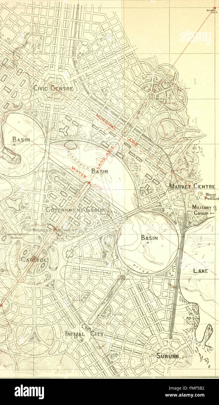 Questo rapporto del 1913 delinea il piano generale preliminare per la capitale federale degli Stati Uniti, offrendo dettagli sul suo progetto e la disposizione proposta per Washington, D.C. durante l'inizio del XX secolo. Foto Stock