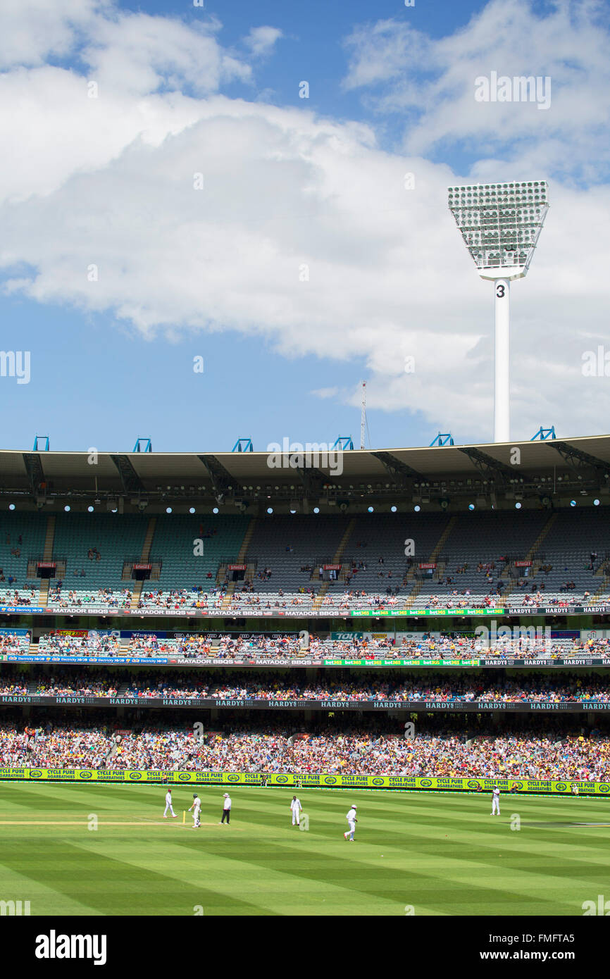 Partita di cricket a Melbourne Cricket Ground (MCG), Melbourne, Victoria, Australia Foto Stock