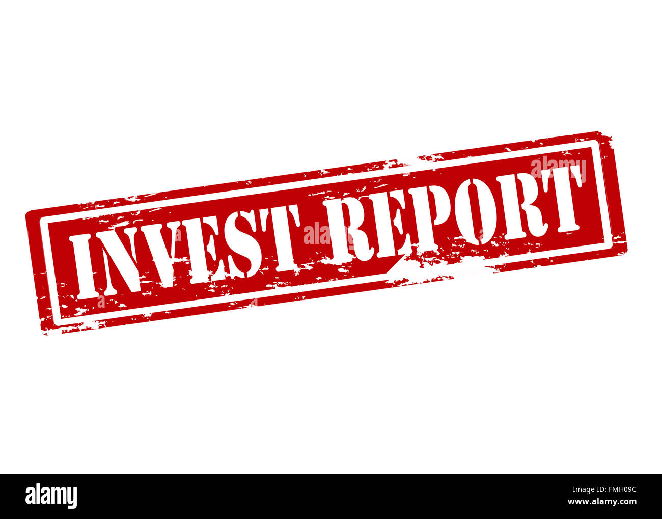 Timbro di gomma con testo investire all'interno di report, illustrazione vettoriale Foto Stock