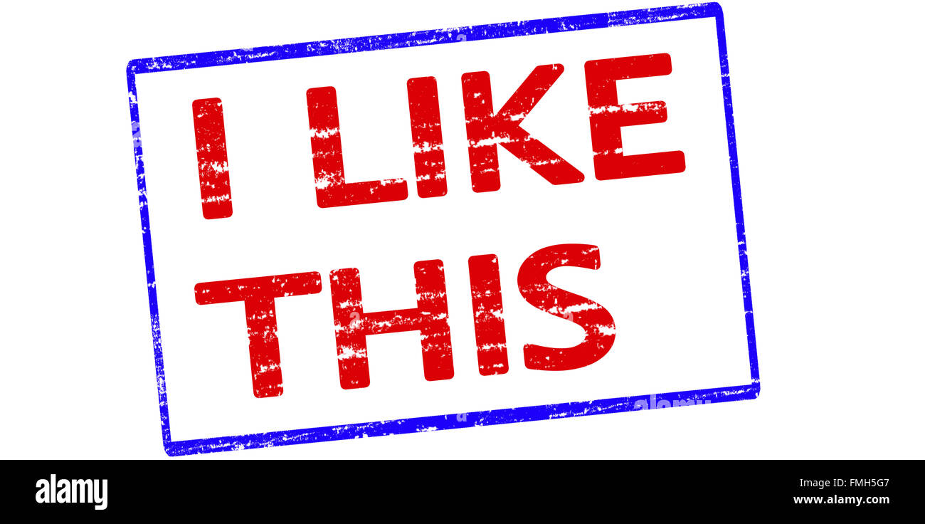 Timbro di gomma con il testo mi piace questo interno, illustrazione vettoriale Foto Stock