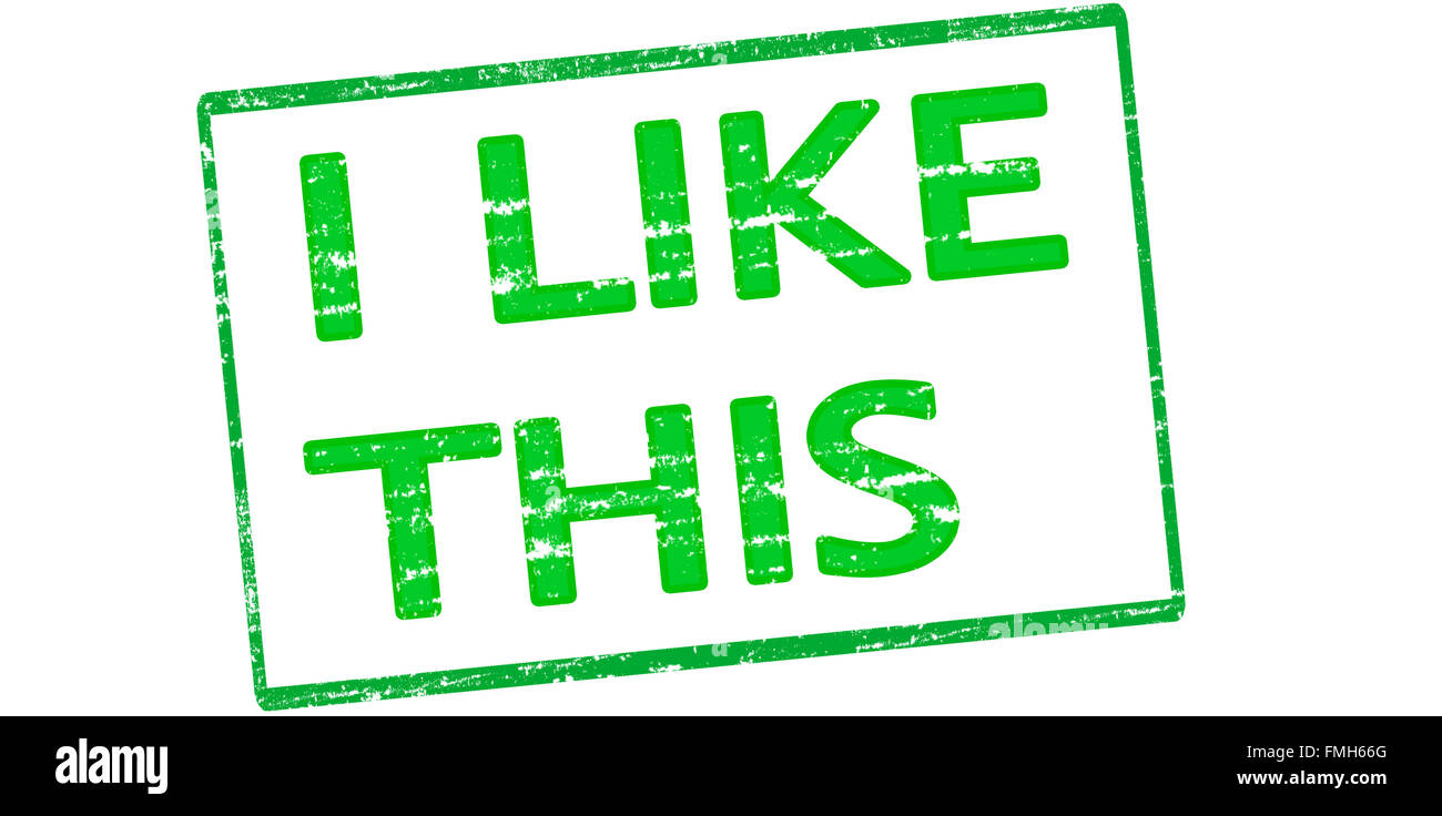 Timbro di gomma con il testo mi piace questo interno, illustrazione vettoriale Foto Stock