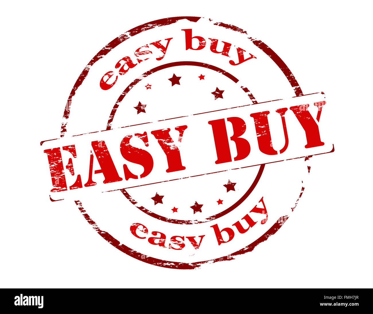 Timbro di gomma con il testo di facile comprare all'interno, illustrazione vettoriale Foto Stock