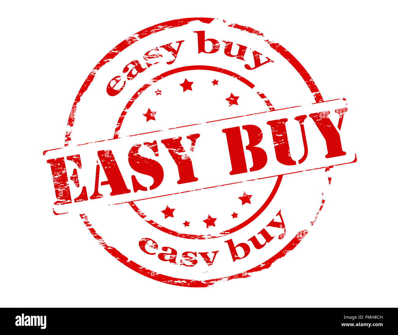 Timbro di gomma con il testo di facile comprare all'interno, illustrazione vettoriale Foto Stock