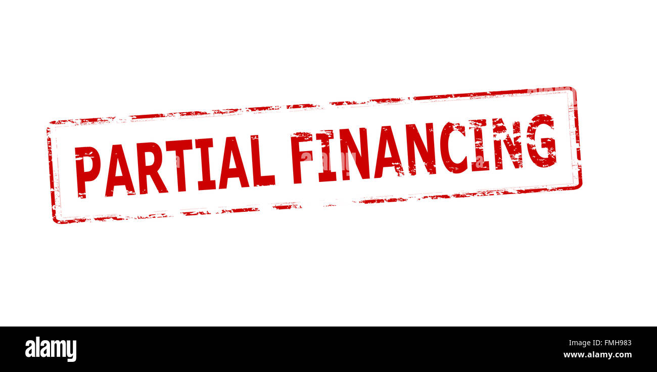 Timbro di gomma con il testo parziale finanziamento interno, illustrazione vettoriale Foto Stock