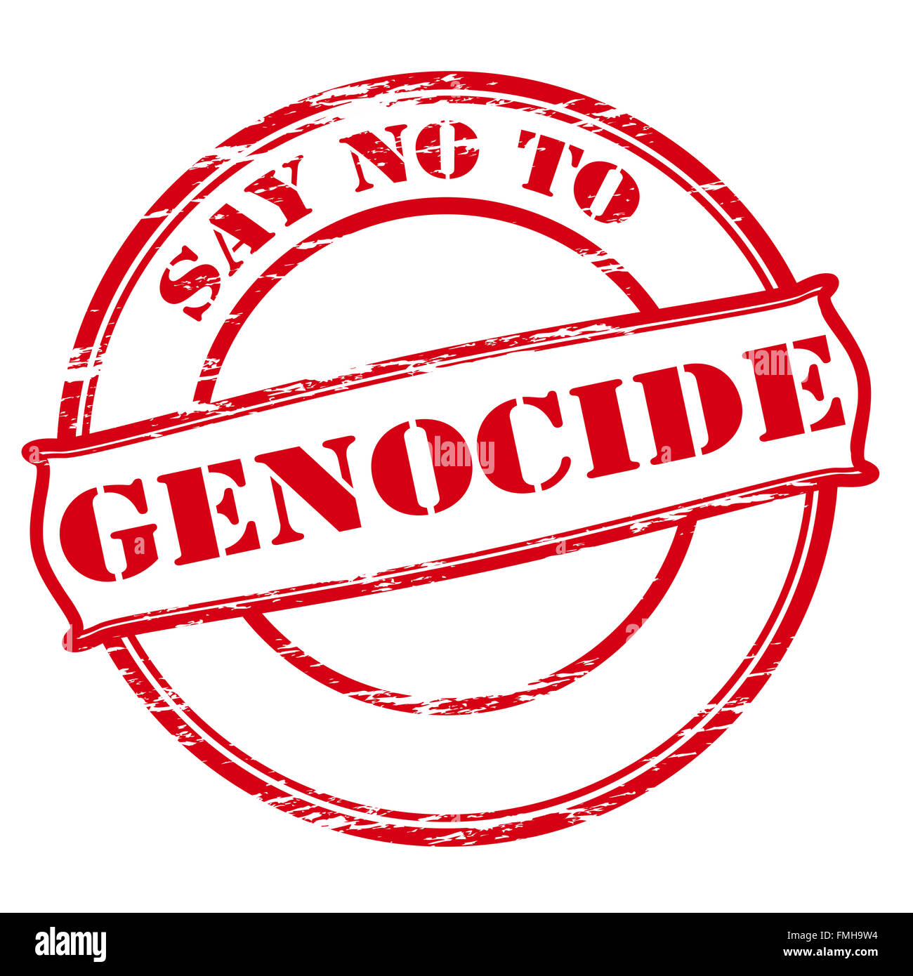 Timbro di gomma con il testo di dire no al genocidio interno, illustrazione vettoriale Foto Stock