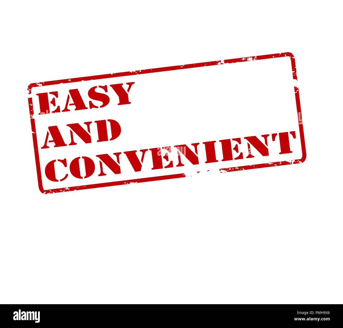 Timbro di gomma con il testo semplice e pratico all'interno, illustrazione vettoriale Foto Stock