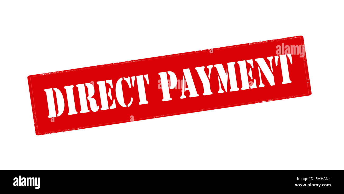 Timbro di gomma con testo di pagamento diretto all'interno, illustrazione vettoriale Foto Stock