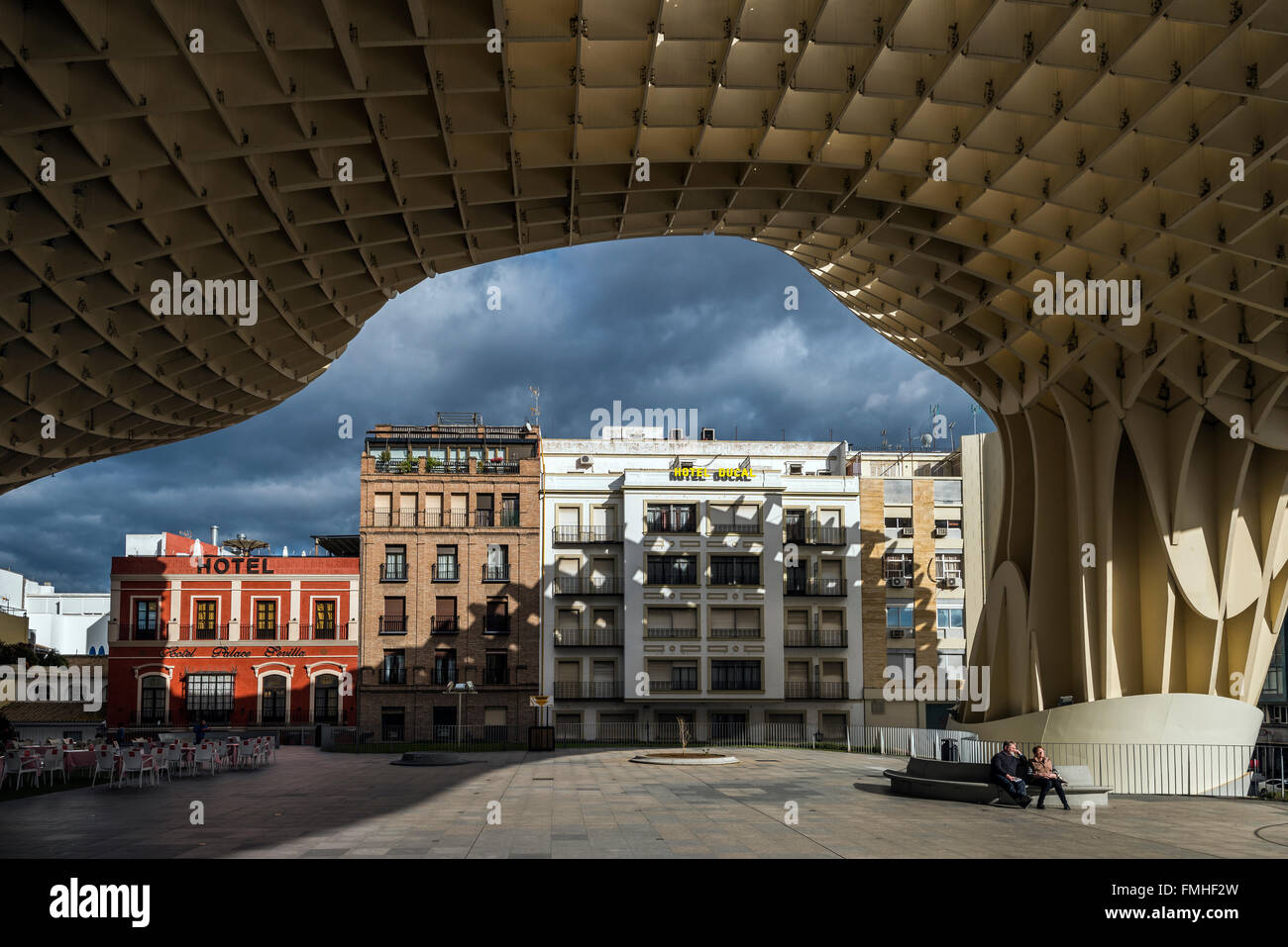 Metropol Parasol struttura in legno, Siviglia, Andalusia, Spagna Foto Stock