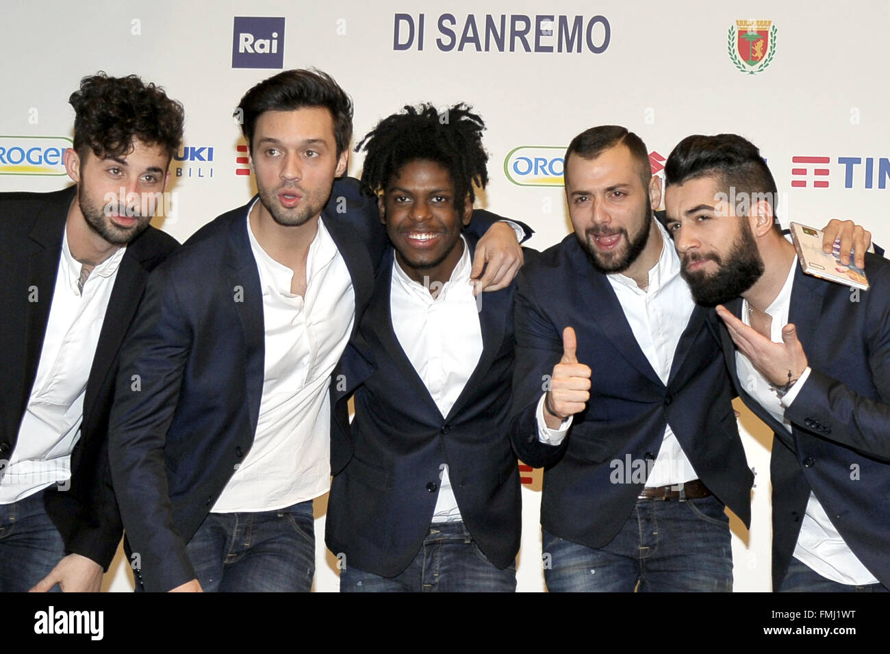 Cari Jack assiste un photocall a 66. Festival di Sanremo con: Cari Jack dove: Sanremo, Italia Quando: 10 Feb 2016 Credit: IPA/WENN.com * * disponibile solo per la pubblicazione in UK, USA, Germania, Austria, Svizzera** Foto Stock