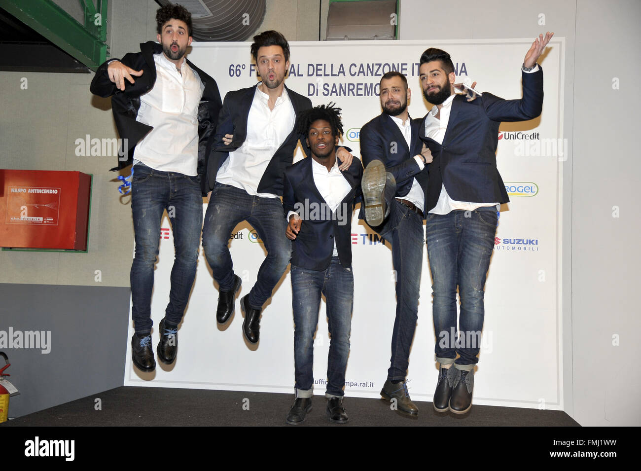 Cari Jack assiste un photocall a 66. Festival di Sanremo con: Cari Jack dove: Sanremo, Italia Quando: 10 Feb 2016 Credit: IPA/WENN.com * * disponibile solo per la pubblicazione in UK, USA, Germania, Austria, Svizzera** Foto Stock