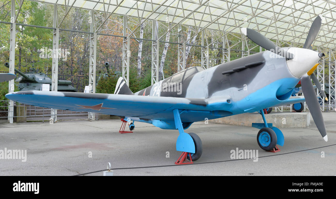 Mosca, Russia- ottobre 7- LaGG-3- Fighter(URSS),1941.Max.Velocità, km/h-575 in il Museo centrale della Grande Guerra Patriottica su o Foto Stock