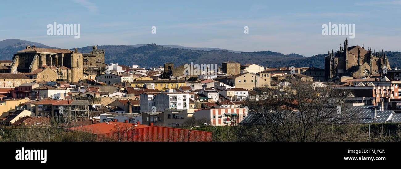 Panoramica della città di Plasencia, Caceres, Estremadura, Spagna, Europa Foto Stock