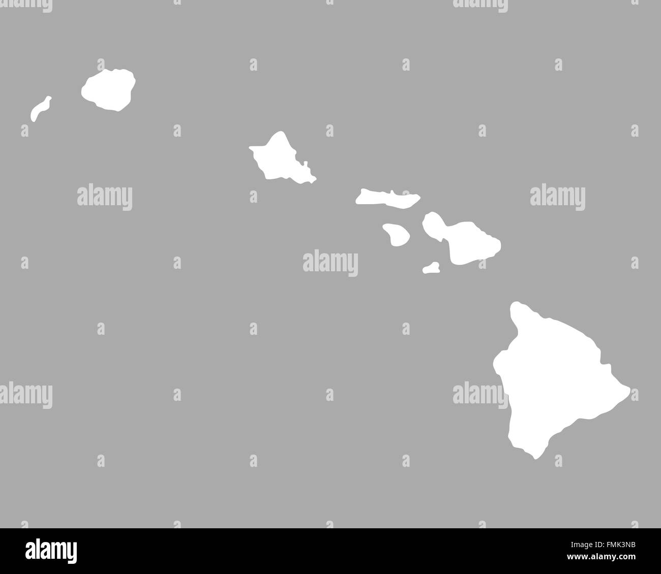 Mappa di Hawaii Foto stock - Alamy