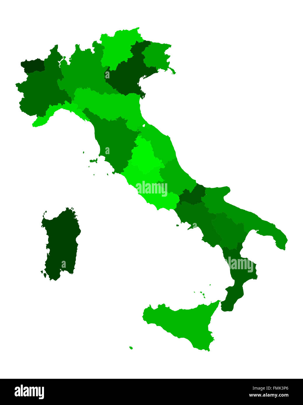 Mappa di Italia Foto Stock
