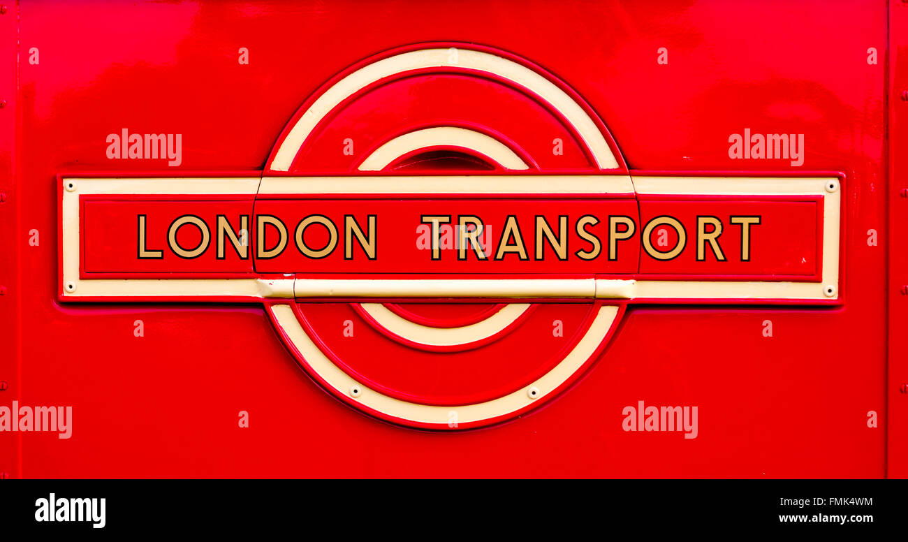 Trasporti a Londra il Logo di Bus Foto Stock