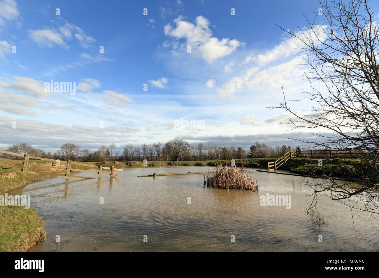 Stagno sulla sommità della collina di avvinato Chessington Surrey in Inghilterra REGNO UNITO Foto Stock