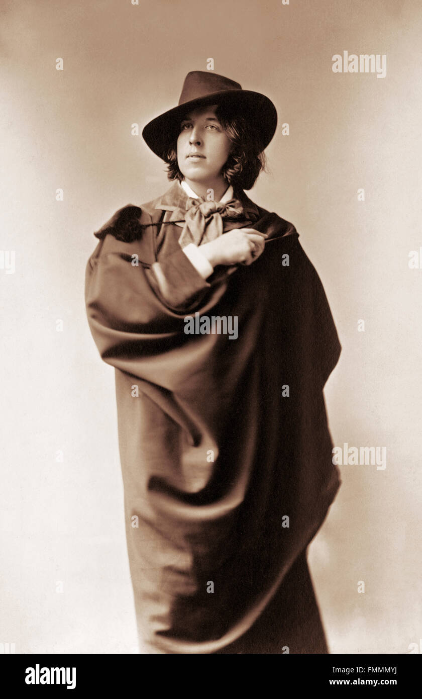 Oscar Wilde. Ritratto del drammaturgo e romanziere Oscar Wilde da Napoleone Sarony, c.1882 Foto Stock