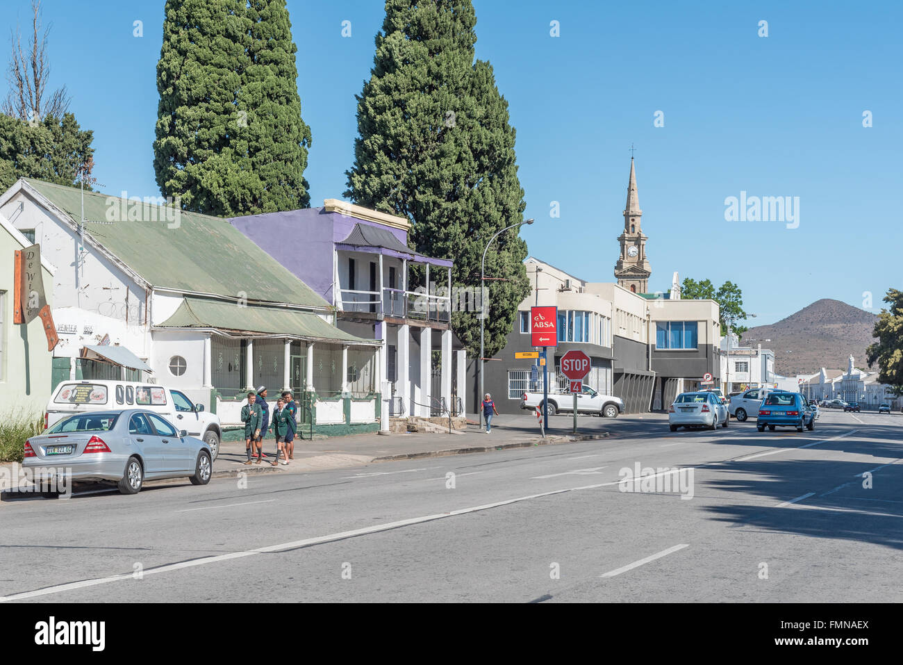 CRADOCK, SUD AFRICA - 16 febbraio 2016: una scena di strada in Cradock, una di dimensioni medie città nella provincia del Capo orientale Foto Stock