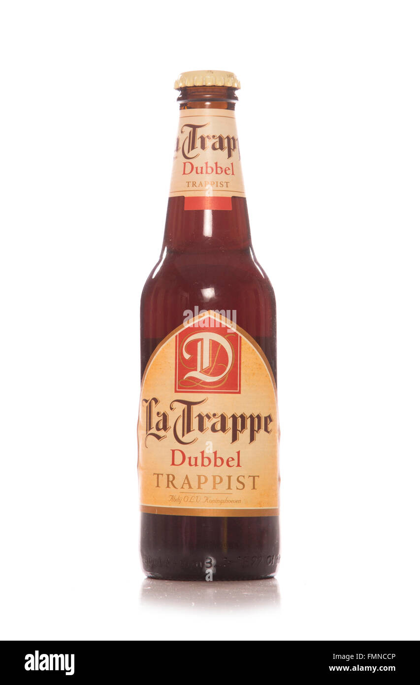 La Trappe dubbel trappiste Belgio birra intaglio Foto Stock