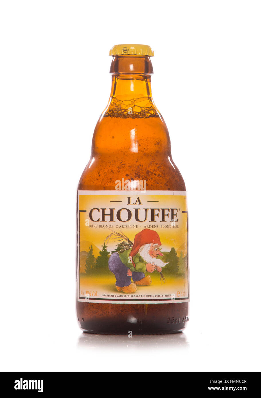 La chouffe birra belga intaglio Foto Stock
