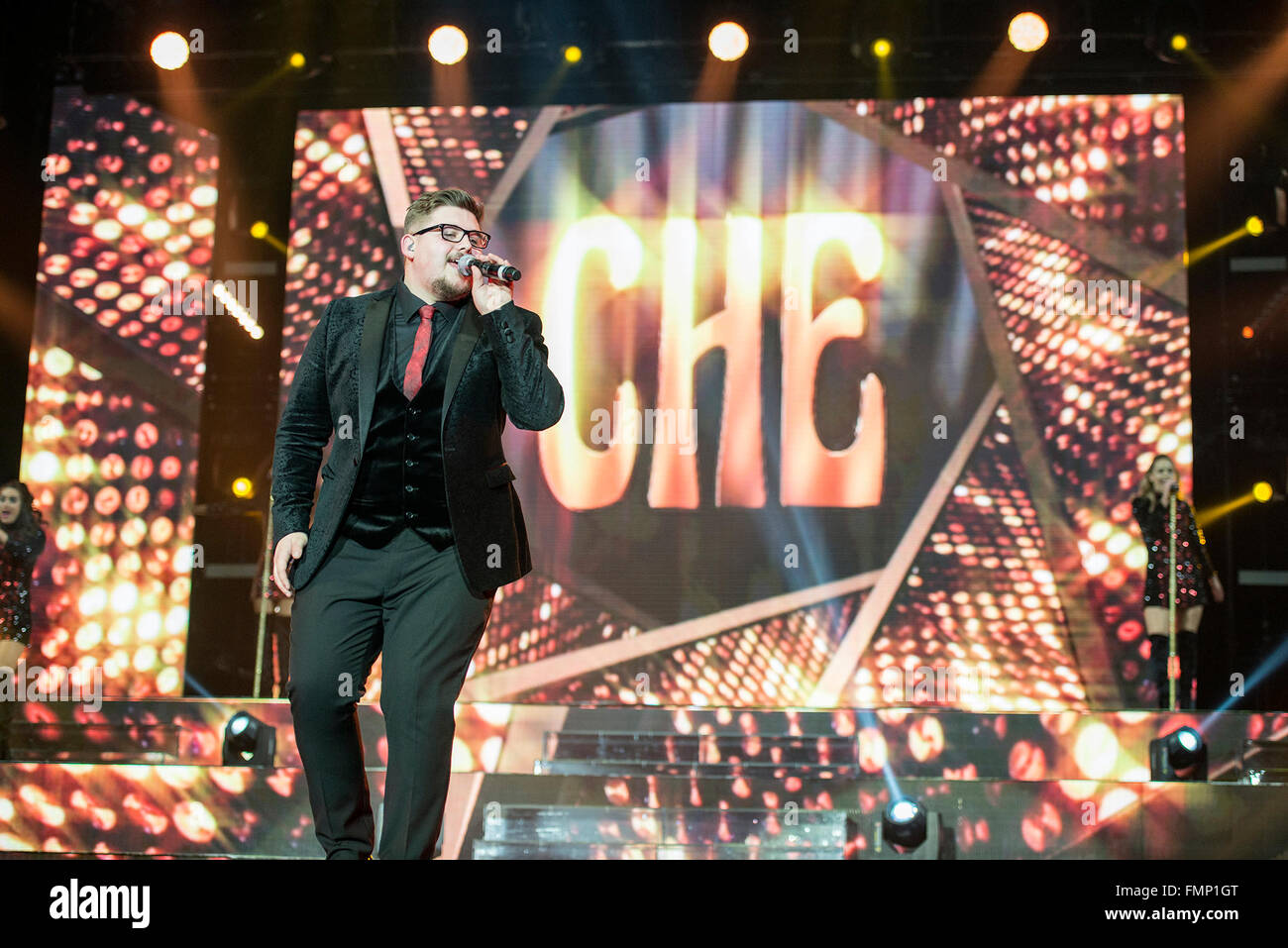 Manchester, Regno Unito. Xii Marzo 2016. Che Chesterman esegue su X Factor Live Tour 2016 al Manchester Arena 12/03/2016 Credit: Gary Mather/Alamy Live News Foto Stock