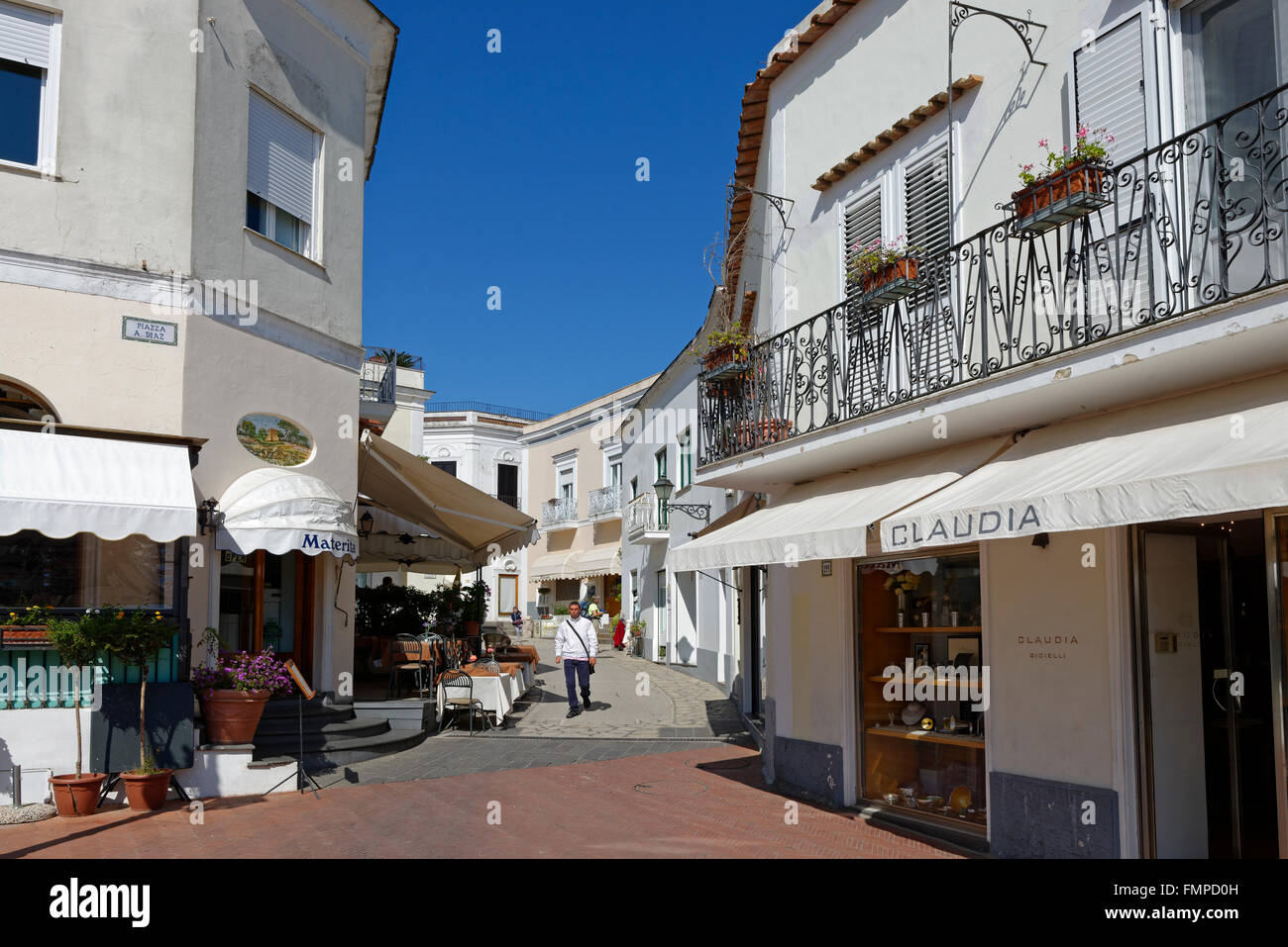 Piazza Diaz, Anacapri, Capri e il golfo di Napoli, campania, Italy Foto Stock
