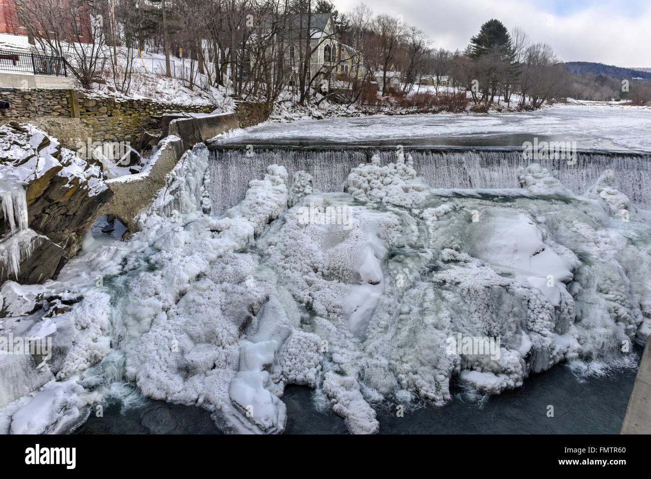 Quechee River Park Vermont durante l'inverno. Foto Stock