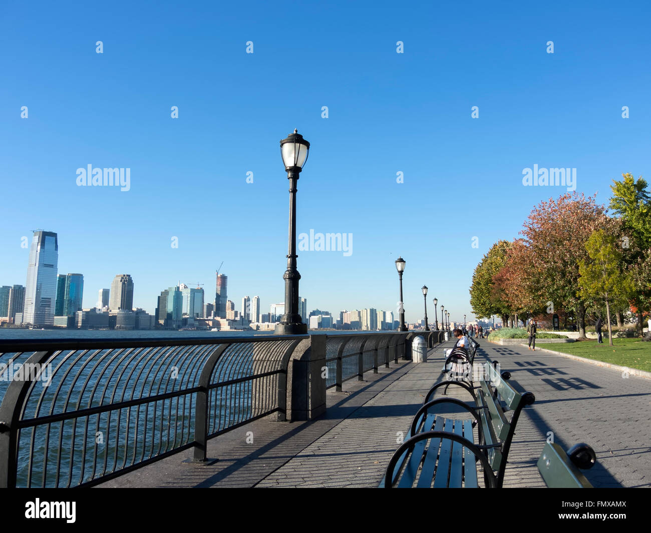 Jersey city da Battery Park - New York Foto Stock