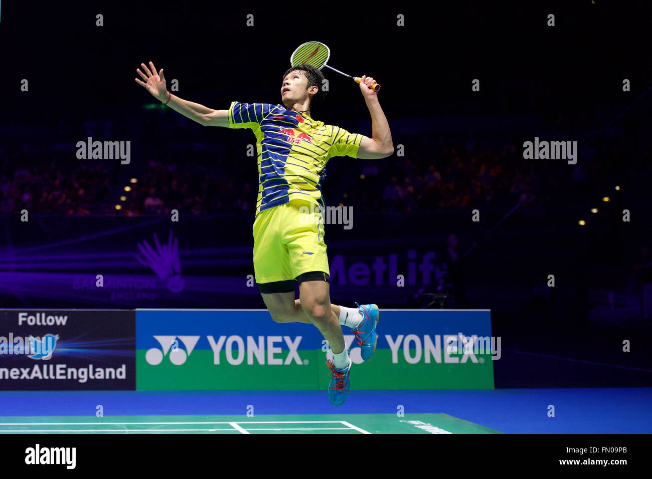 Barclaycard Arena, Birmingham, Regno Unito. 13 Mar, 2016. Overgrip Yonex All England Open Badminton Championships. Houwei Tian, Cina, Mens singles credito finale: Azione Plus sport/Alamy Live News Foto Stock