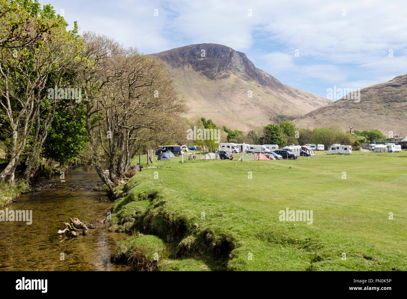 Stream da Lochranza campeggio sull isola di Arran, North Ayrshire, Strathclyde, Scozia, Regno Unito, Gran Bretagna Foto Stock