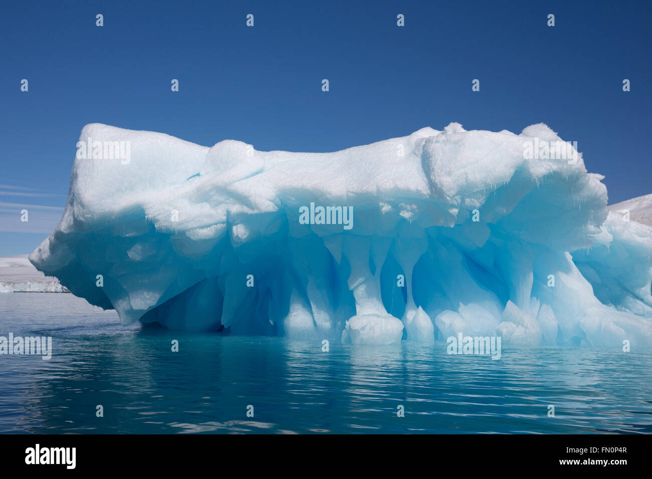 L'Antartide, penisola antartica, Marrone Bluff, blu iceberg Foto Stock
