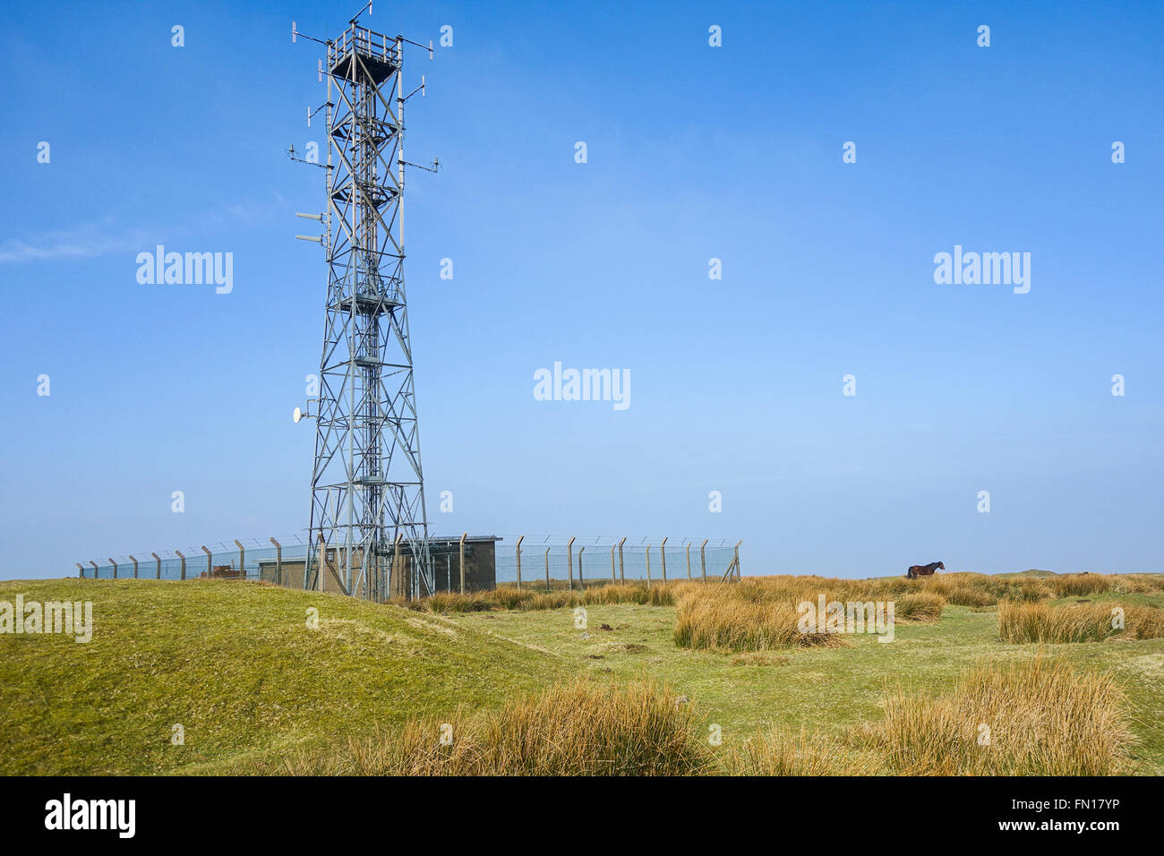 La stazione di collegamento di navigazione sul Brown Clee Hill Shropshire UK Foto Stock