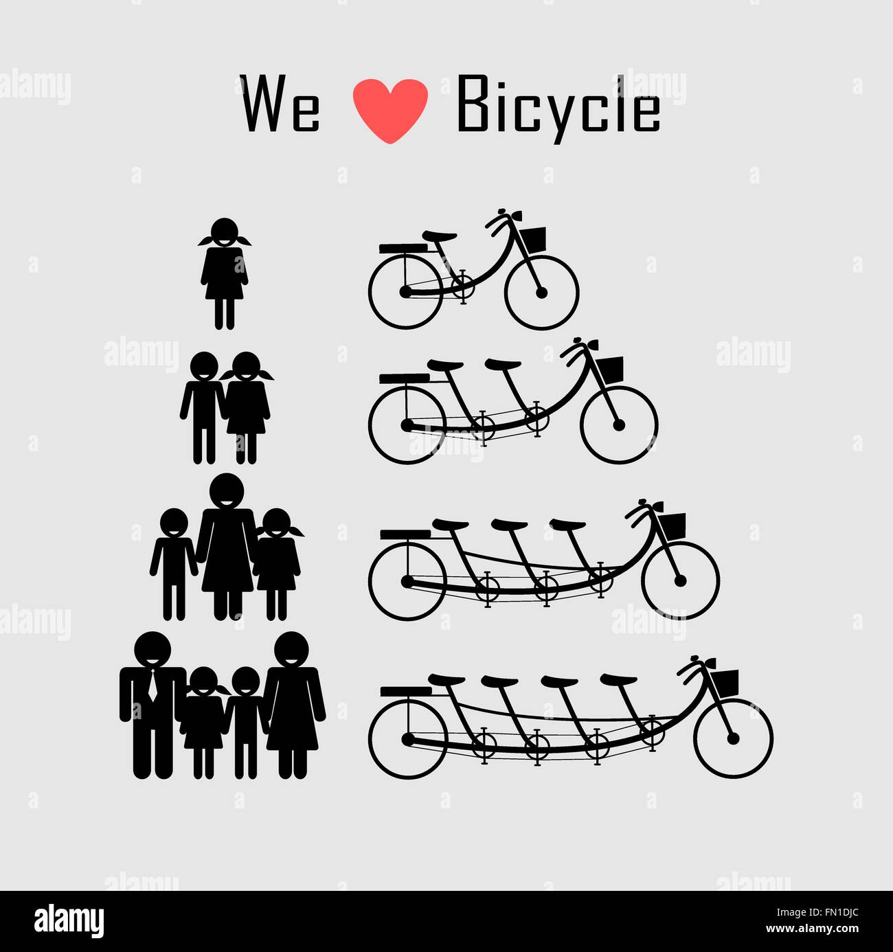 Icona di famiglia con il concetto di bicicletta , pulire il concetto energetico ,illustrazione vettoriale Illustrazione Vettoriale