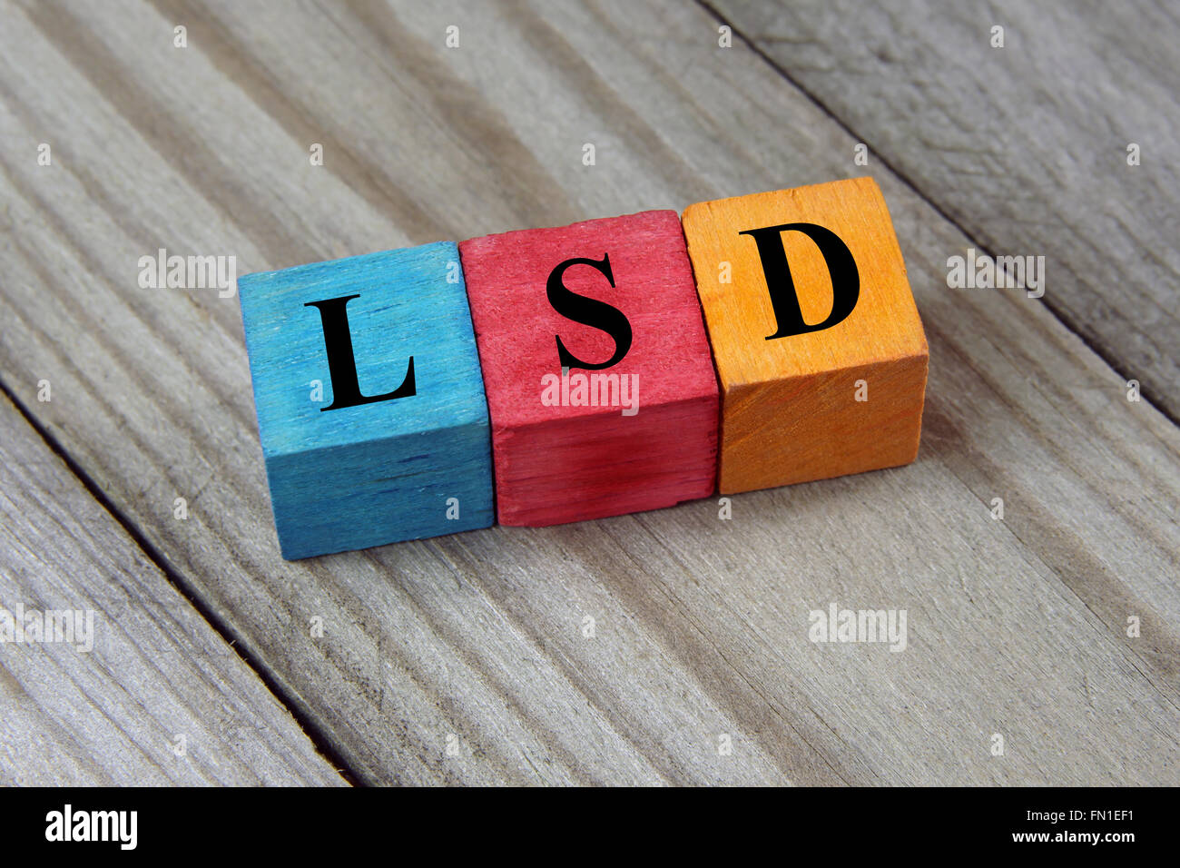 Acronimo colorate di cubi di legno Foto Stock