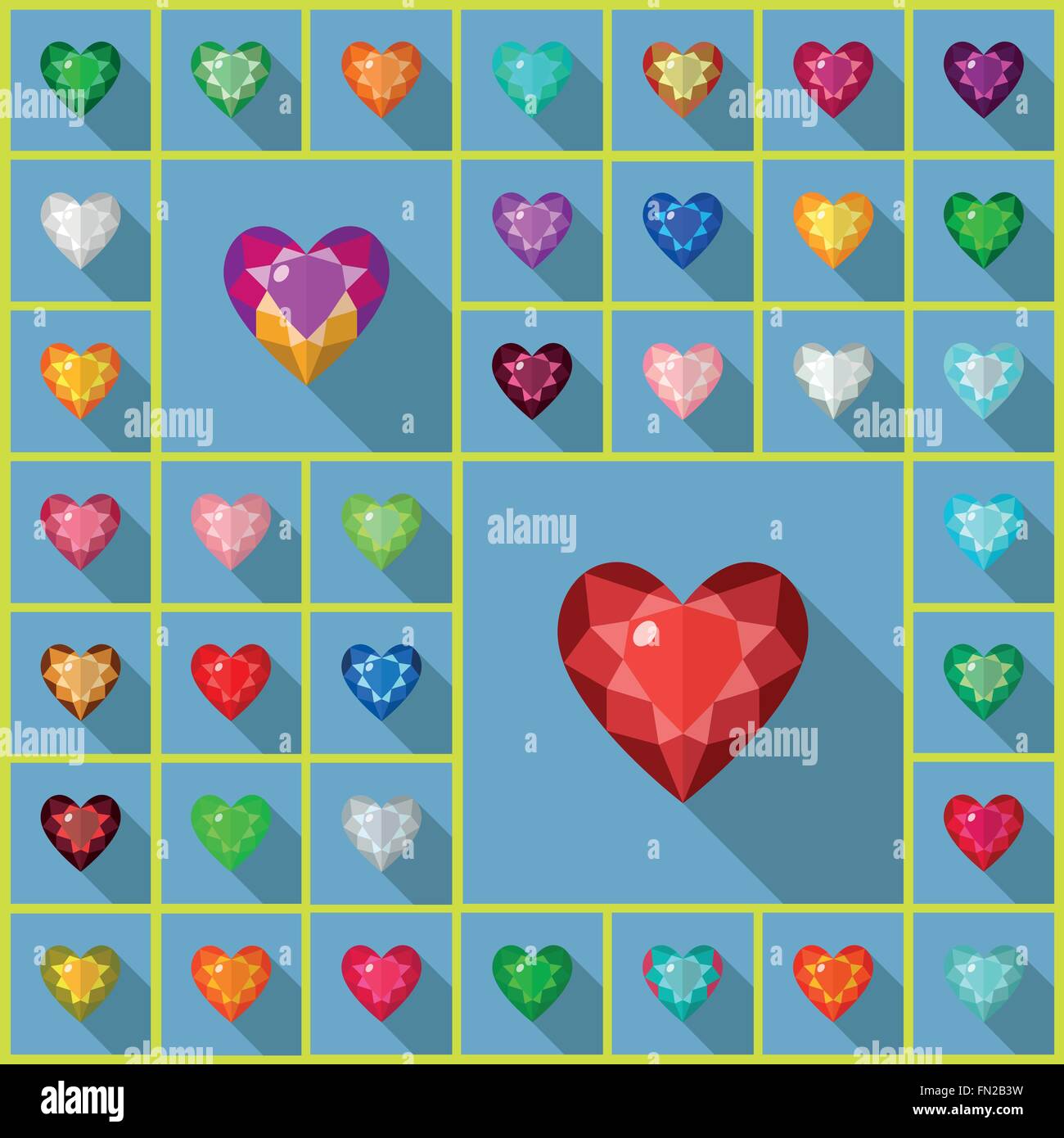 Le gemme di vettore cuore Illustrazione Vettoriale